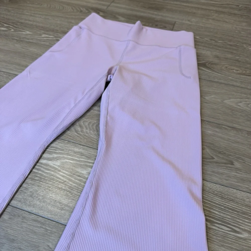 Under Armour Ribbed Flare Leggings Women's M Pink‎ High Waist Yoga Athleisure